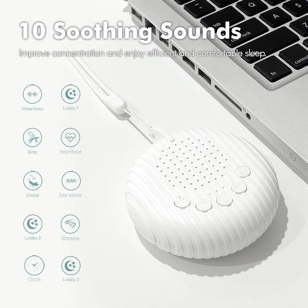 Portable White Noise Sleep Machine with 10 Sounds