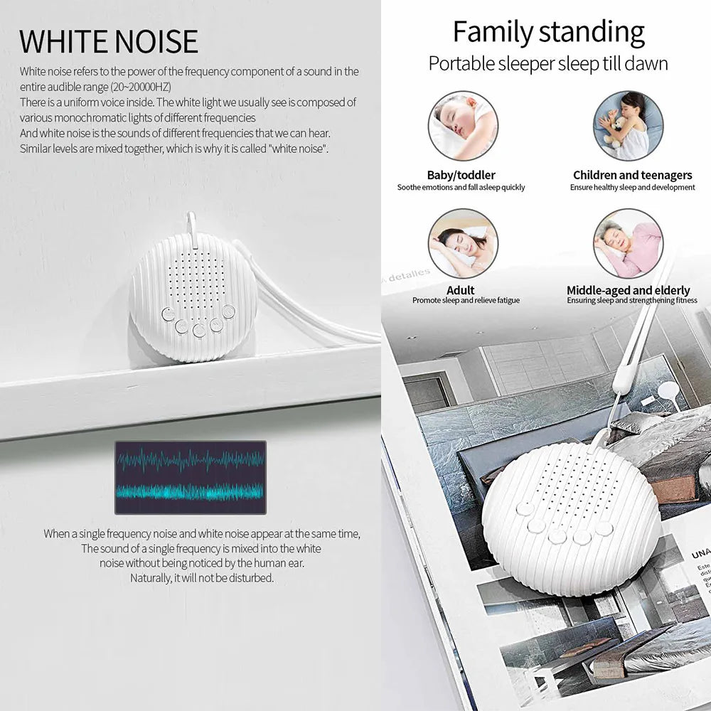 Portable White Noise Sleep Machine with 10 Sounds