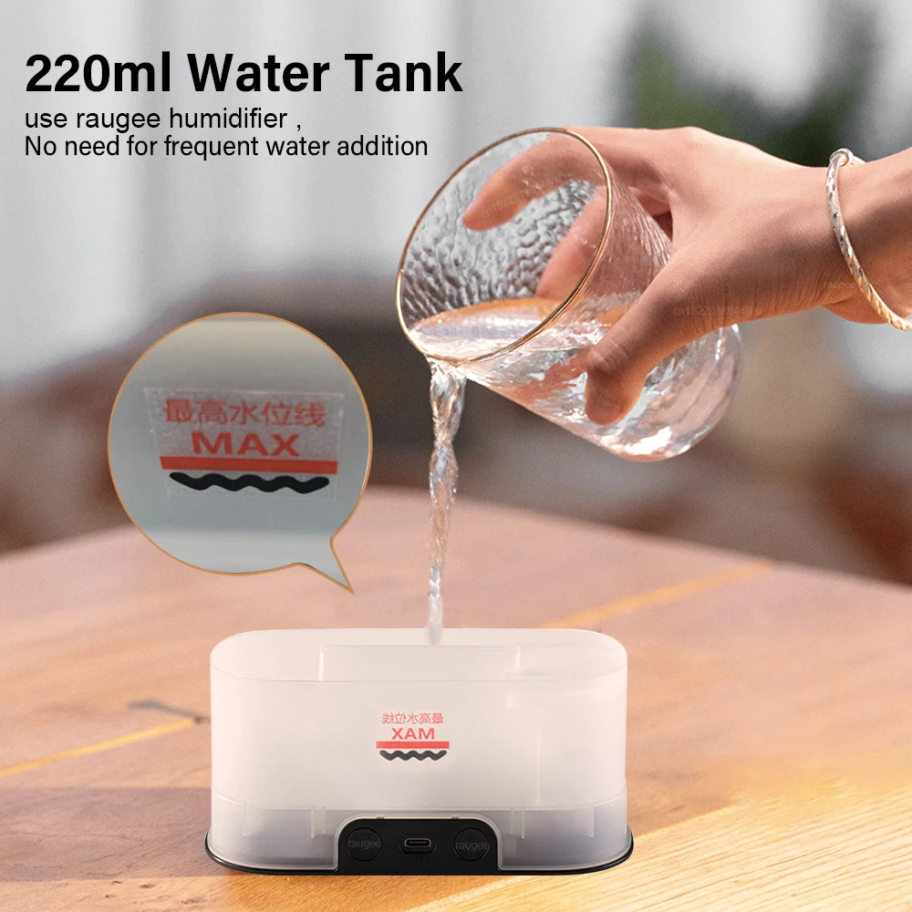 Flame Aroma Humidifier Essential Oil Diffuser with LED Light