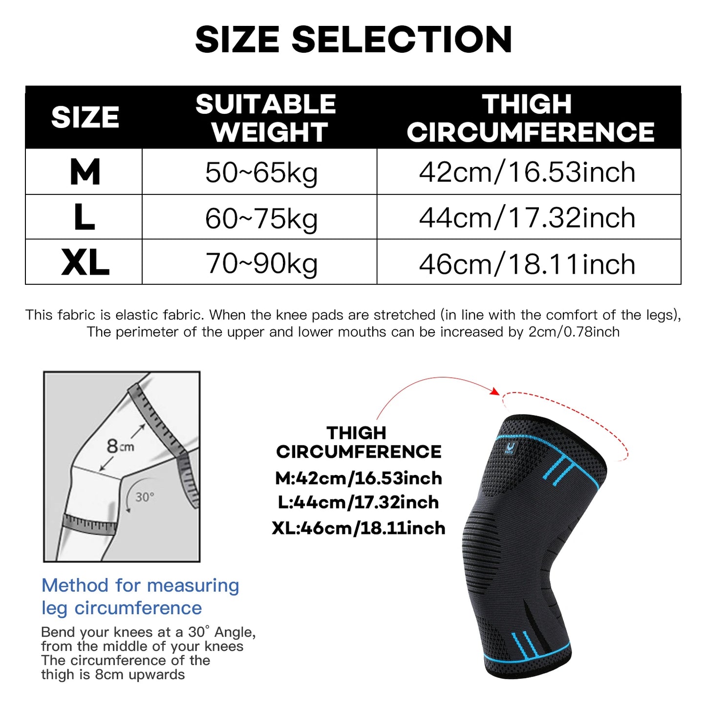 Elastic Compression Knee Support Sleeve