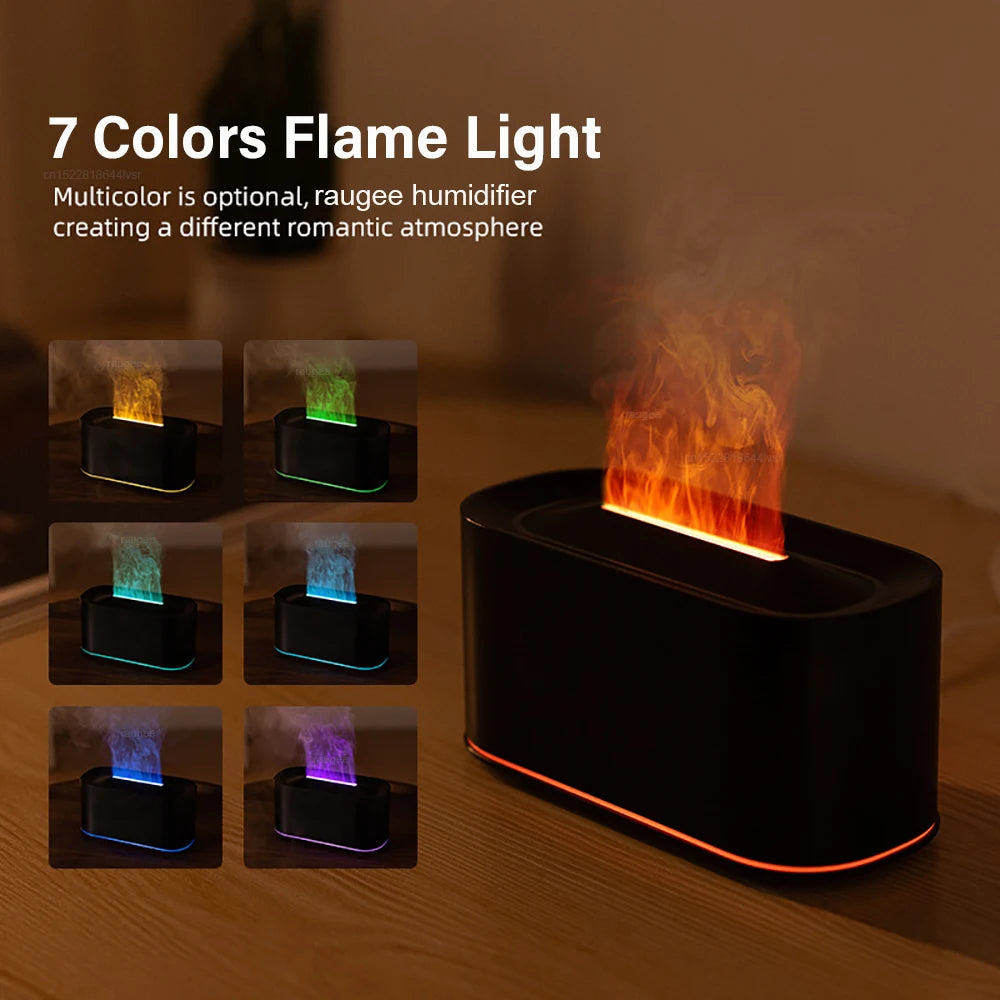 Flame Aroma Humidifier Essential Oil Diffuser with LED Light